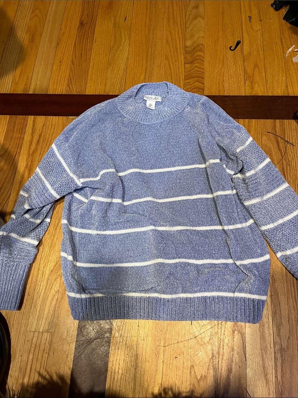 Cozy Blue Striped Crewneck Sweater